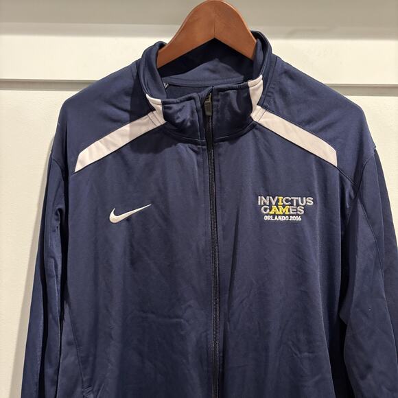 Nike Invictus Games Jacket Mens Large Blue USA Orlando 2016 Fisher House Flag - Picture 3 of 16